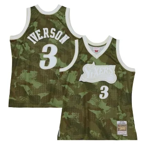 Pratico Elegante Splendido Allen Iverson Philadelphia 76ers Hardwood Classics 1997/98 Ghost Green Swingman Jersey Camo