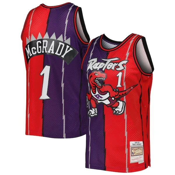 Resistente Moderno Tracy McGrady Toronto Raptors Hardwood Classics 1998/99 Split Swingman Jersey Purple/Red