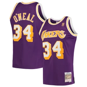 Attraente Shaquille O'Neal Los Angeles Lakers Hardwood Classics Swingman Jersey Purple/Royal/Gold