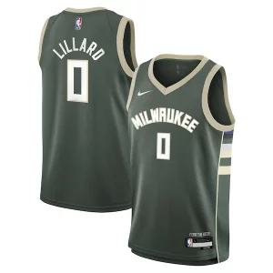 Raffinato Eccezionale Damian Lillard Milwaukee Bucks Nike Youth Swingman Jersey Icon Edition Hunter Green