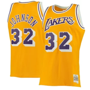 Trendy Magic Johnson Los Angeles Lakers 1984/85 Hardwood Classics Swingman Jersey Gold/Purple