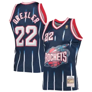 Sofisticato Fascinante Accattivante Clyde Drexler Houston Rockets 1996/97 Hardwood Classics Swingman Jersey Navy