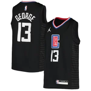 Splendido Paul George LA Clippers Jordan Brand Youth 2020/21 Swingman Player Jersey Black Statement Edition