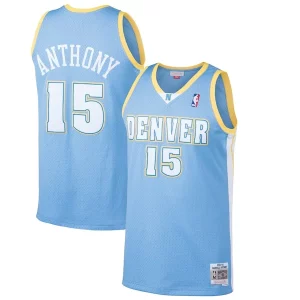 Bellissimo Carmelo Anthony Denver Nuggets Hardwood Classics Swingman Jersey Light Blue
