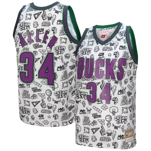 Meraviglioso Prestigioso Ray Allen Milwaukee Bucks 2000/01 Swingman Jersey White