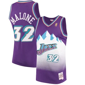 Stupendo Karl Malone Utah Jazz 1996/97 Hardwood Classics Swingman Jersey Purple
