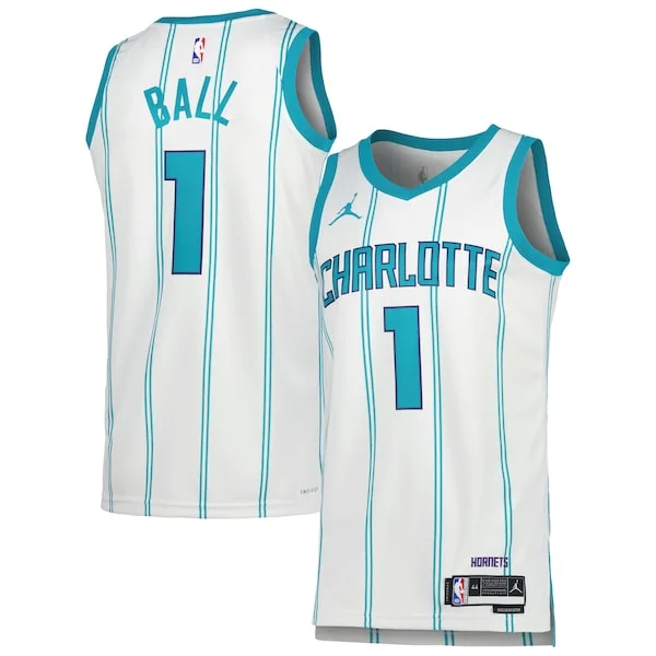 Ottimo Accattivante LaMelo Ball Charlotte Hornets Jordan Brand Unisex Swingman Jersey Association Edition White/Teal