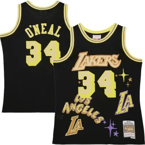 Sofisticato Fantastico Shaquille O'Neal Los Angeles Lakers 1996/97 Swingman Sidewalk Sketch Jersey Black
