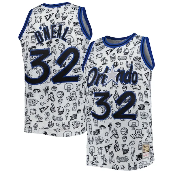 Delizioso Lussuoso Attraente Shaquille O'Neal Orlando Magic 1994/95 Hardwood Classics Doodle Swingman Jersey White