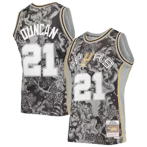 Gorgeous Tim Duncan San Antonio Spurs Hardwood Classics 1998/99 Lunar New Year Swingman Jersey Black