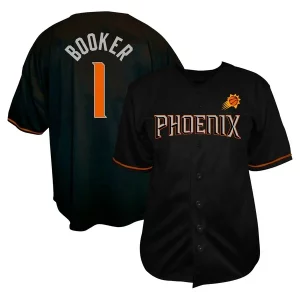 Sofisticato Devin Booker Phoenix Suns Profile Big & Tall Name & Number Button Up Jersey Black