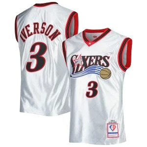 Magnifico Stupendo Allen Iverson Philadelphia 76ers 2000/01 Hardwood Classics 75th Anniversary Swingman Jersey Platinum