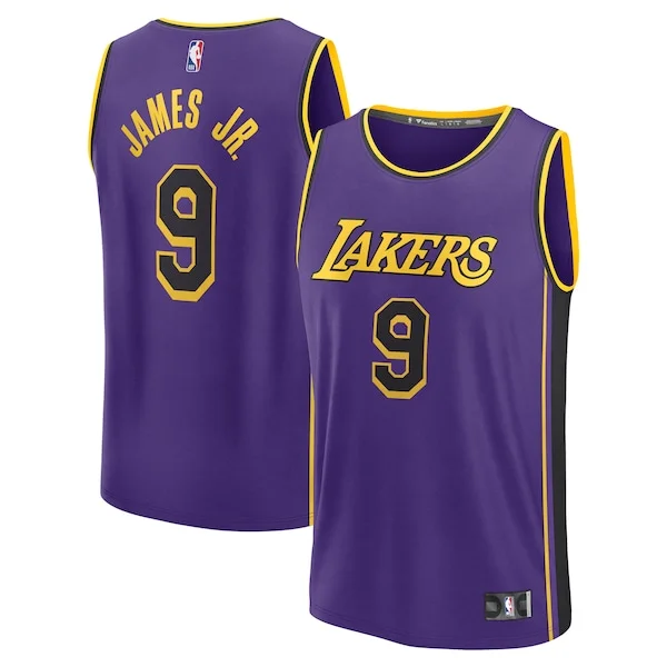 Resistente Bronny James Los Angeles Lakers Fast Break Replica Player Jersey Statement Edition Purple