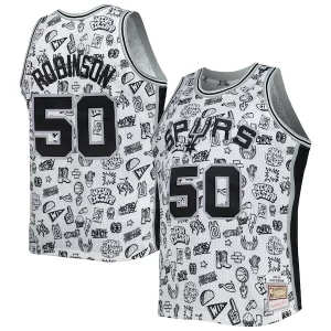 Raffinato Delizioso David Robinson San Antonio Spurs 1998/99 Hardwood Classics Doodle Swingman Player Jersey White