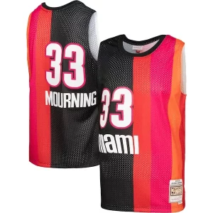 Comodo Magnifico Alonzo Mourning Miami Heat Hardwood Classics 2005/06 Split Swingman Jersey Black/Red