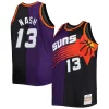 Meraviglioso Steve Nash Phoenix Suns Big & Tall Hardwood Classics 1996/97 Split Swingman Jersey Purple/Black