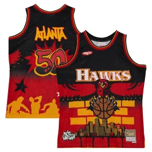 Attraente Meraviglioso Atlanta Hawks x Tats Cru Hardwood Classics Fashion Jersey Black