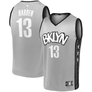 Cool Ottimo Attraente James Harden Brooklyn Nets Fast Break Replica Jersey Charcoal Statement Edition/White