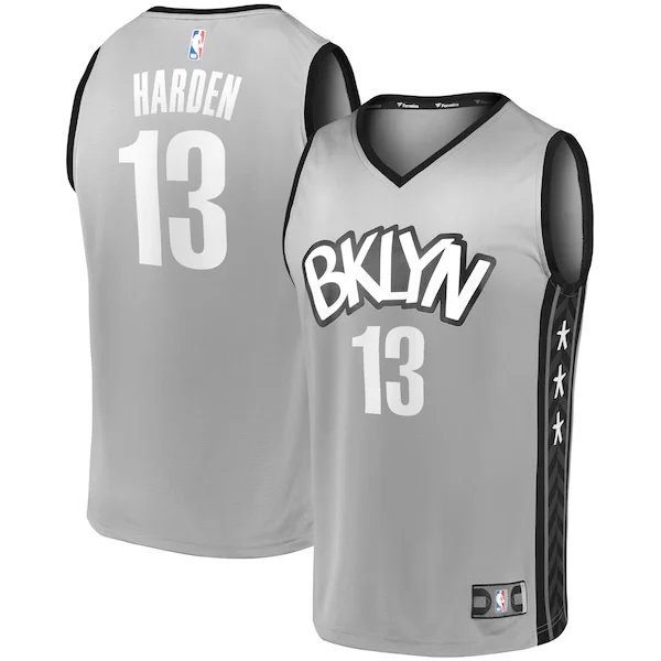 Cool Ottimo Attraente James Harden Brooklyn Nets Fast Break Replica Jersey Charcoal Statement Edition/White