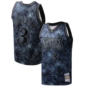 Comodo Allen Iverson Philadelphia 76ers Hardwood Classics 1997/98 Tie Dye Swingman Jersey Black