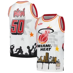 Attraente Classico Cool Miami Heat x Tats Cru Hardwood Classics Fashion Jersey White