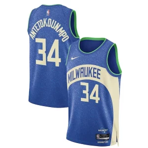 Meraviglioso Incantevole Giannis Antetokounmpo Milwaukee Bucks Nike Unisex 2023/24 Swingman Jersey Blue City Edition