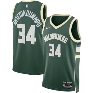 Attraente Giannis Antetokounmpo Milwaukee Bucks Nike Unisex Swingman Jersey Icon Edition Hunter Green/White