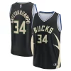Gorgeous Giannis Antetokounmpo Milwaukee Bucks Fast Break Replica Player Jersey Statement Edition Black