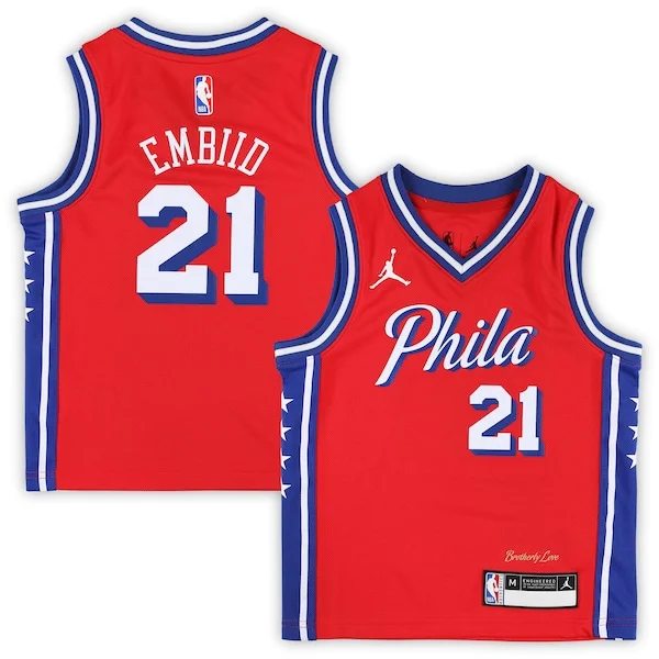 Resistente Joel Embiid Philadelphia 76ers Jordan Brand Preschool 2022/23 Replica Jersey Statement Edition Red