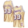 Lussuoso Kareem Abdul Jabbar Los Angeles Lakers 75th Anniversary 1983/84 Hardwood Classics Swingman Jersey Gold