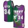 Attraente Incantevole Bellissimo Ray Allen Milwaukee Bucks Hardwood Classics 1996/97 Split Swingman Jersey Green/Purple