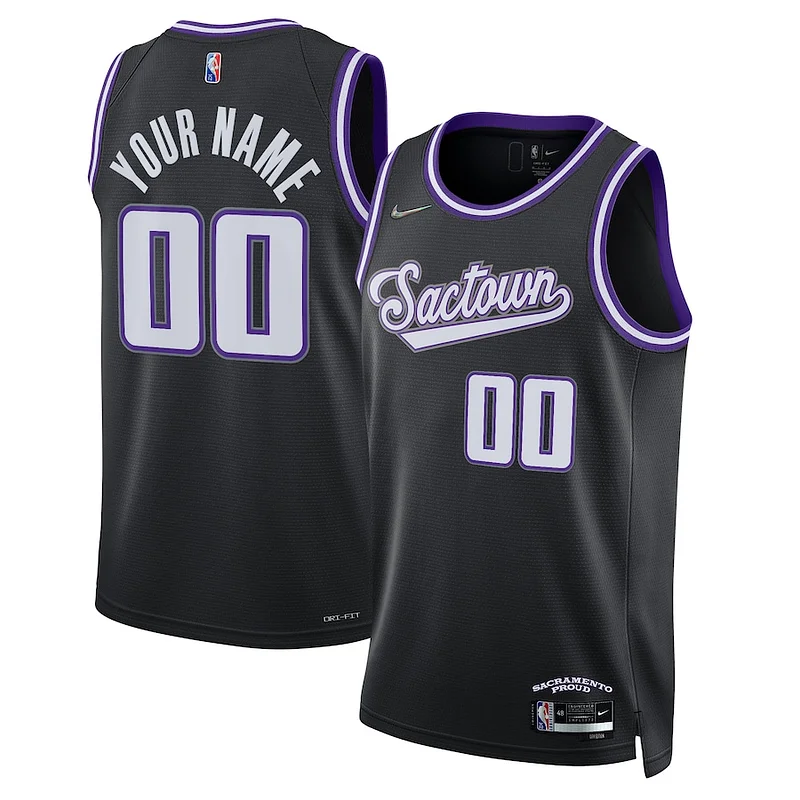 Stupendo Sacramento Kings Nike 2021/22 Swingman Custom Jersey City Edition Black
