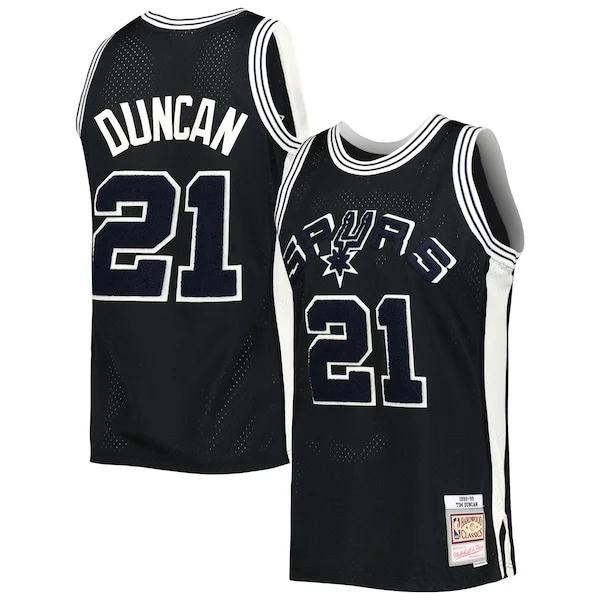 Stupendo Cool Tim Duncan San Antonio Spurs 1998/99 Hardwood Classics Off Court Swingman Jersey Black