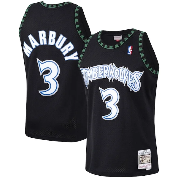 Eccezionale Accattivante Stephon Marbury Minnesota Timberwolves 1997/98 Hardwood Classics Swingman Jersey Black