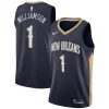 Elegante Accattivante Classico Zion Williamson New Orleans Pelicans Nike 2019 NBA Draft First Round Pick Swingman Jersey Navy Icon Edition/White
