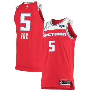 Trendy Accattivante Pratico De'Aaron Fox Sacramento Kings Nike Authentic Badge Jersey City Edition Red