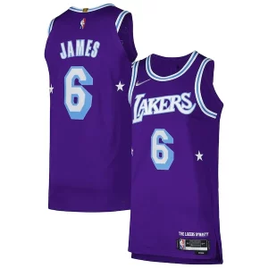 Fantastico LeBron James Los Angeles Lakers Nike Authentic Player Jersey City Edition Purple