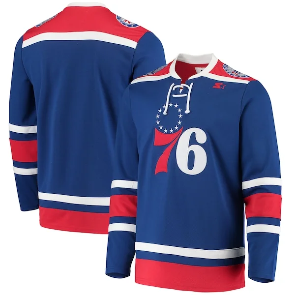 Prestigioso Delizioso Philadelphia 76ers G III Sports by Carl Banks Pointman Hockey Fashion Jersey Royal
