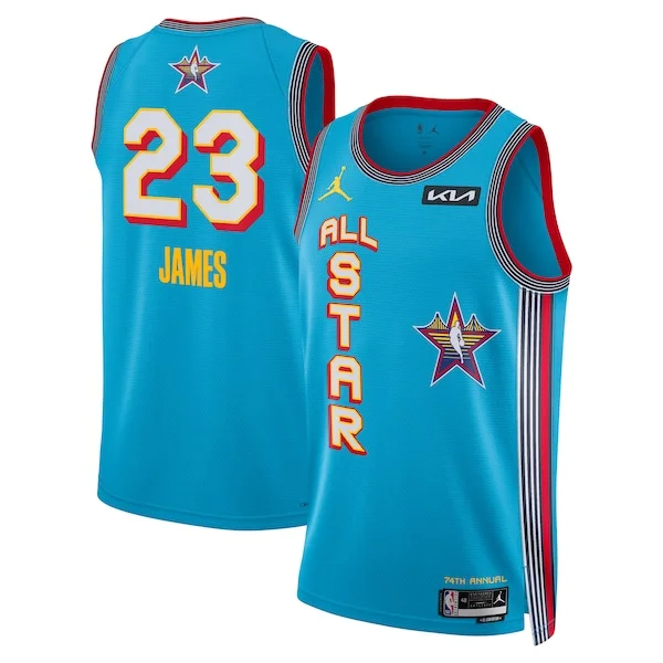 Versatile LeBron James Jordan Brand Unisex 2025 NBA All Star Game Swingman Player Jersey Light Blue