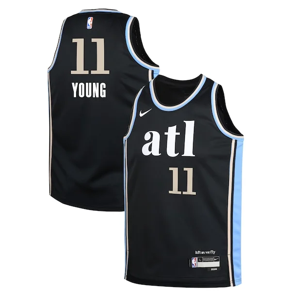Lussuoso Stupendo Carino Trae Young Atlanta Hawks Nike Youth Swingman Replica Jersey City Edition Black
