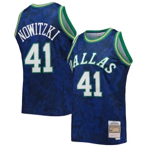 Meraviglioso Dirk Nowitzki Dallas Mavericks Hardwood Classics 1998/99 Lunar New Year Swingman Jersey Blue