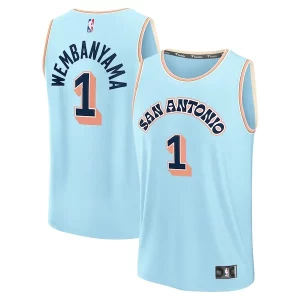 Comodo Fascinante Victor Wembanyama San Antonio Spurs 2024/25 Fast Break Player Jersey City Edition Light Blue