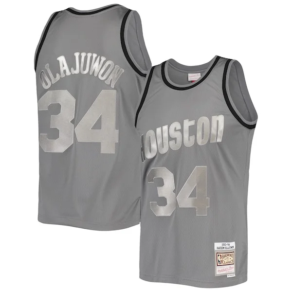 Raffinato Hakeem Olajuwon Houston Rockets Hardwood Classics Retired Player 1993/94 Metal Works Swingman Jersey Charcoal