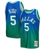 Accattivante Prestigioso Jason Kidd Dallas Mavericks 1994/95 Hardwood Classics Fadeaway Swingman Player Jersey Green/Navy