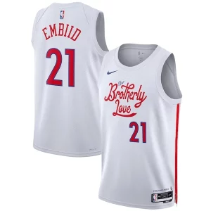 Fascinante Joel Embiid Philadelphia 76ers Nike Unisex 2022/23 Swingman Jersey City Edition White