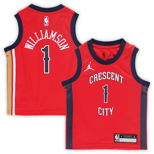 Stupendo Zion Williamson New Orleans Pelicans Jordan Brand Preschool 2022/23 Replica Jersey Statement Edition Red