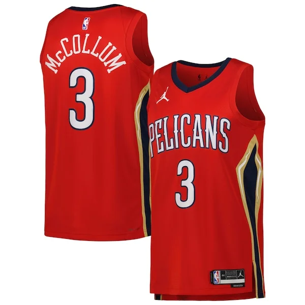 Versatile Stupendo CJ McCollum New Orleans Pelicans Jordan Brand Unisex Swingman Jersey Statement Edition Red