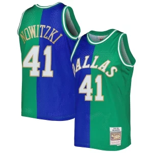 Accattivante Cool Dirk Nowitzki Dirk Nowitzki Hardwood Classics 1998/2019 Split Swingman Jersey Blue/Green