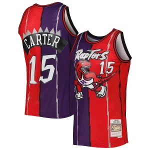 Resistente Sofisticato Classico Vince Carter Toronto Raptors Hardwood Classics 1998/99 Split Swingman Jersey Purple/Red