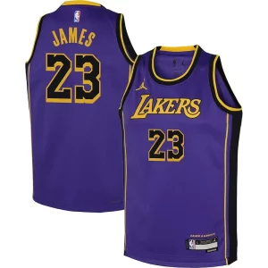 Elegante Bellissimo Eccezionale LeBron James Los Angeles Lakers Jordan Brand Youth Performance Swingman Jersey Statement Purple